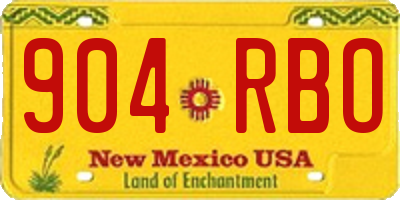 NM license plate 904RBO