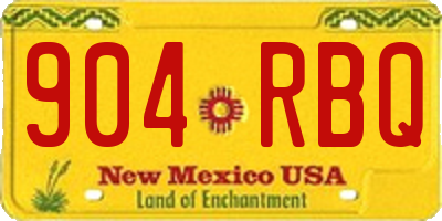 NM license plate 904RBQ