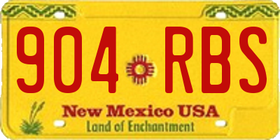 NM license plate 904RBS