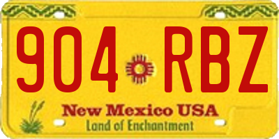 NM license plate 904RBZ