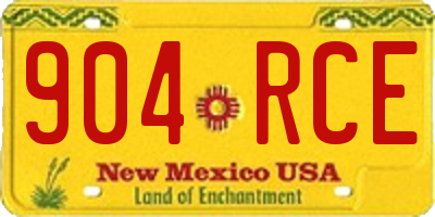 NM license plate 904RCE