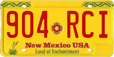 NM license plate 904RCI