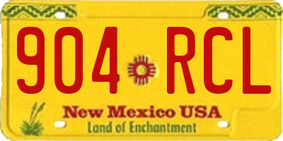 NM license plate 904RCL
