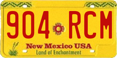 NM license plate 904RCM