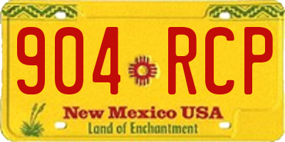 NM license plate 904RCP