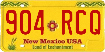 NM license plate 904RCQ