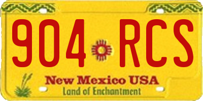 NM license plate 904RCS