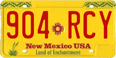 NM license plate 904RCY