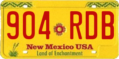 NM license plate 904RDB