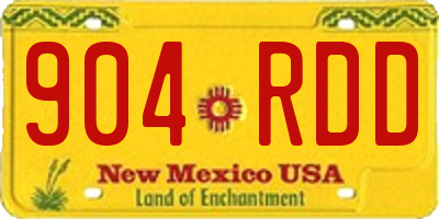 NM license plate 904RDD