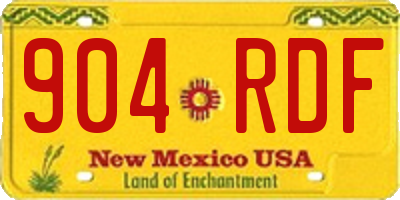NM license plate 904RDF