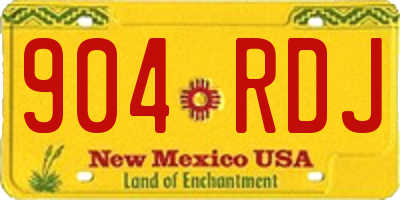 NM license plate 904RDJ