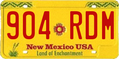 NM license plate 904RDM