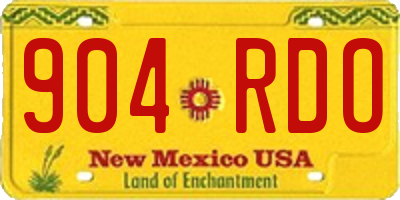 NM license plate 904RDO