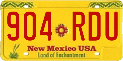 NM license plate 904RDU