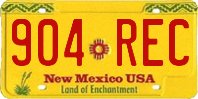NM license plate 904REC