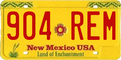 NM license plate 904REM