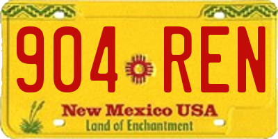 NM license plate 904REN