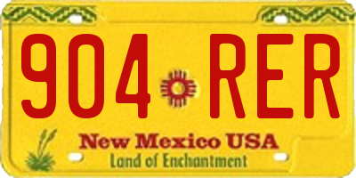 NM license plate 904RER