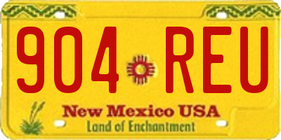 NM license plate 904REU