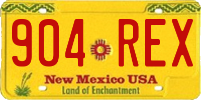 NM license plate 904REX