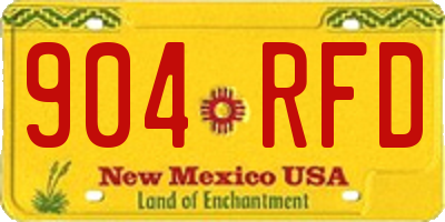 NM license plate 904RFD