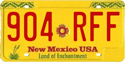 NM license plate 904RFF
