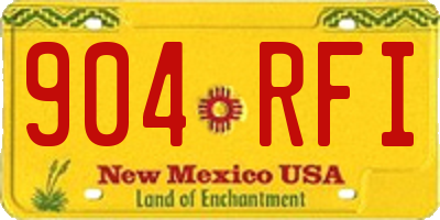NM license plate 904RFI
