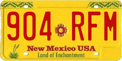 NM license plate 904RFM