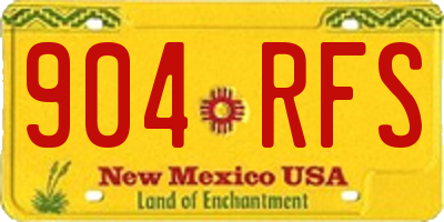 NM license plate 904RFS