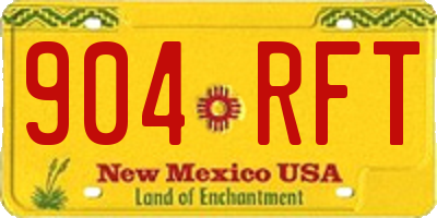 NM license plate 904RFT