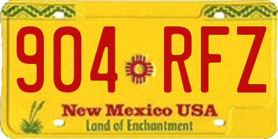 NM license plate 904RFZ