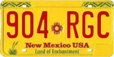 NM license plate 904RGC