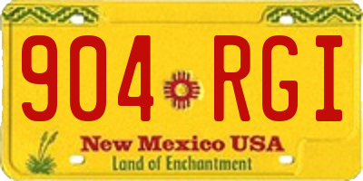 NM license plate 904RGI
