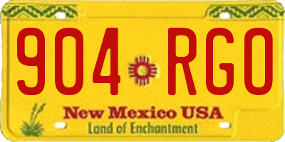 NM license plate 904RGO