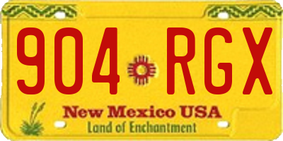 NM license plate 904RGX