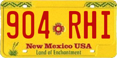 NM license plate 904RHI