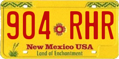 NM license plate 904RHR