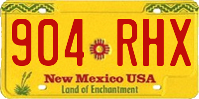 NM license plate 904RHX