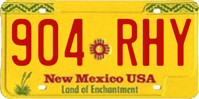 NM license plate 904RHY