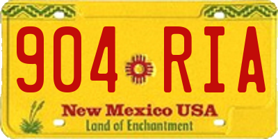 NM license plate 904RIA