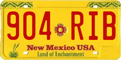 NM license plate 904RIB