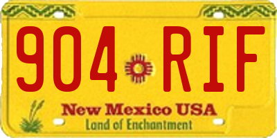NM license plate 904RIF
