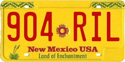 NM license plate 904RIL