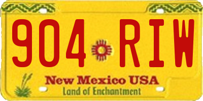 NM license plate 904RIW
