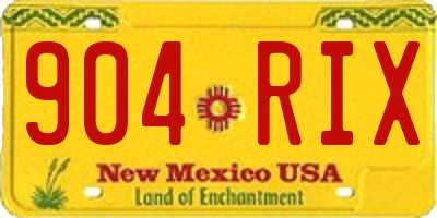 NM license plate 904RIX
