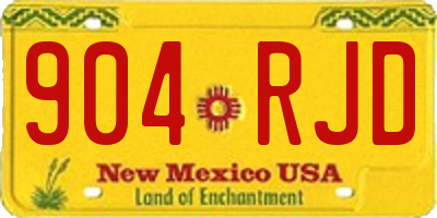 NM license plate 904RJD