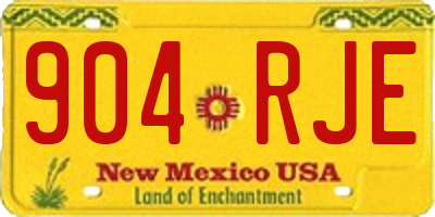 NM license plate 904RJE