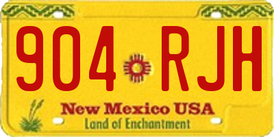 NM license plate 904RJH