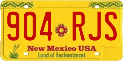 NM license plate 904RJS